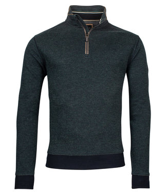 Baileys heren sweater donkergroen structuur ritsje