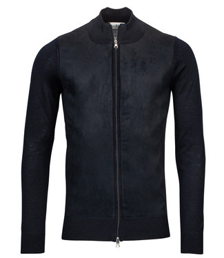 Thomas Maine donkerblauw luxe heren vest met rits