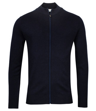 Thomas Maine heren merino wol donkerblauw vest met rits