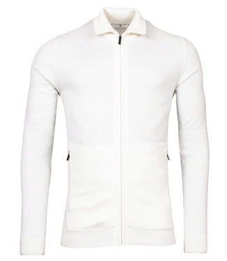 Thomas Maine heren merino wol ecru off white vest met rits