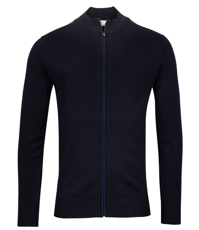 Thomas Maine 2220TM200-60 heren merino wol donkerblauw vest met rits merino wol