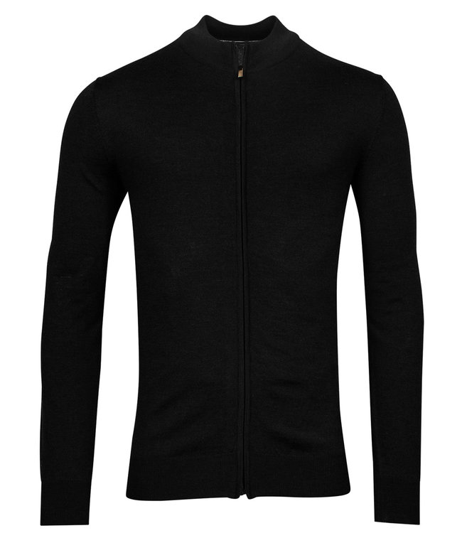 Thomas Maine 2220TM100-90 heren merino wol zwart vest met rits