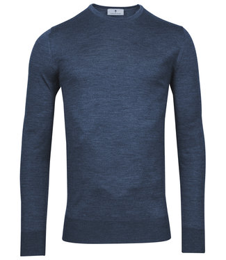 Thomas Maine heren indigo blauw ronde hals trui