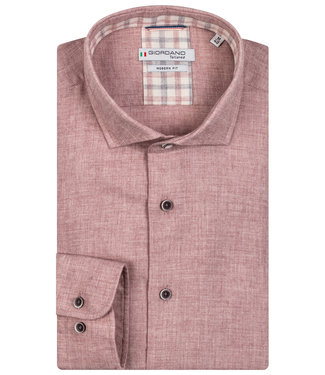 Giordano Tailored heren overhemd modern fit rood roze flannel