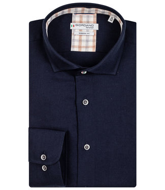 Giordano Tailored heren overhemd modern fit donkerblauw flannel