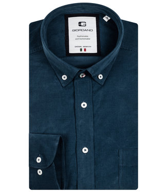 Giordano Tailored heren overhemd modern fit blauw fijn ripje