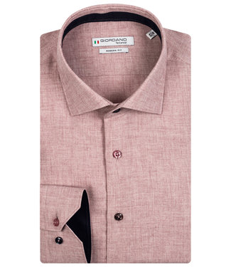 Giordano Tailored heren overhemd modern fit rood roze flannel