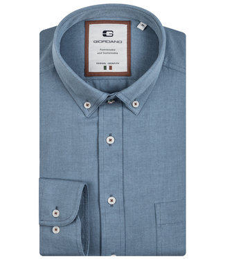 Giordano Tailored heren overhemd modern fit blauw twill