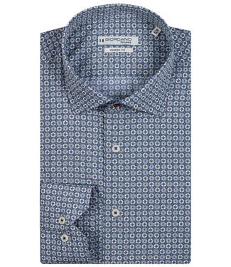 Giordano Tailored heren overhemd blauw groen grafische print