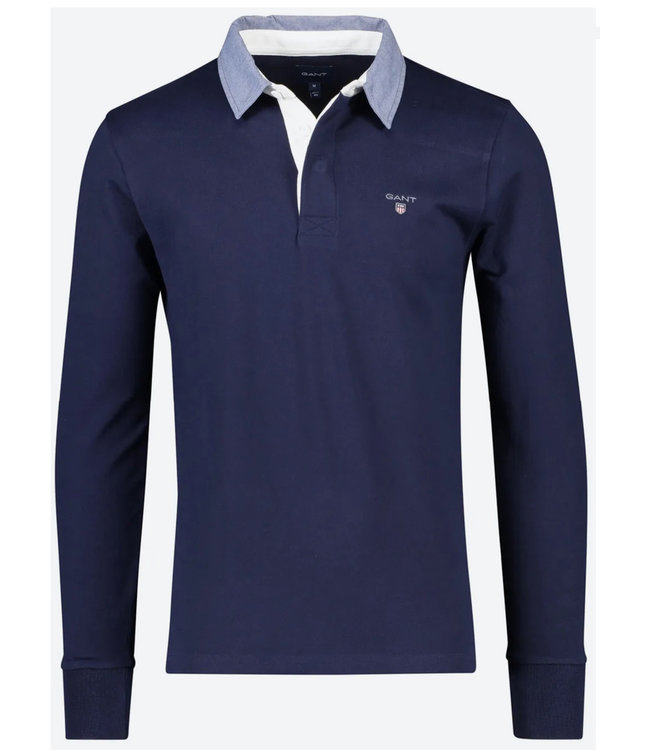 Gant donkerblauw heren rugby shirt sweater