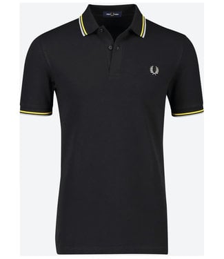 Fred Perry Twin Tipped polo zwart met grijs logo