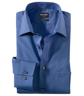 Olymp strijkvrij heren overhemd indigo blauw