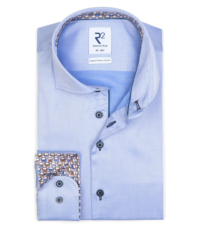 119.WSP.002/018 heren overhemd lichtblauw 1knoops wide spread