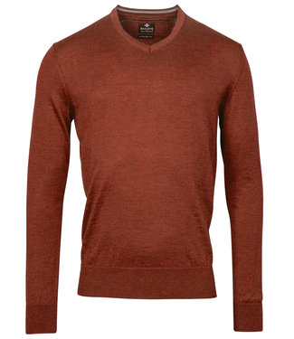 Baileys v-hals trui v-neck pullover brique oranje