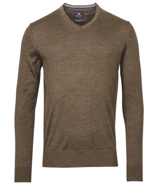 Baileys v-hals trui v-neck pullover taupe bruin