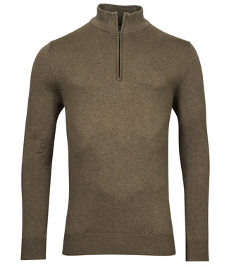 Baileys taupe bruin zipper trui pullover ritsje