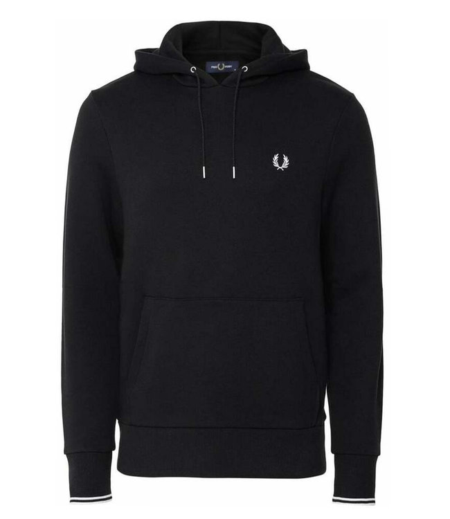 Fred Perry 2022 M2643 102 Fred Perry hoodie zwart met capuchon