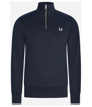 Fred Perry heren sweater met ritsje donkerblauw