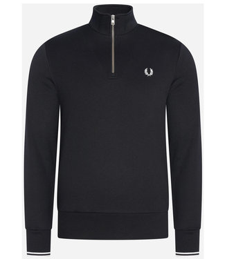 Fred Perry heren sweater met ritsje zwart