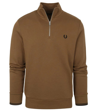 Fred Perry heren sweater met ritsje bruin