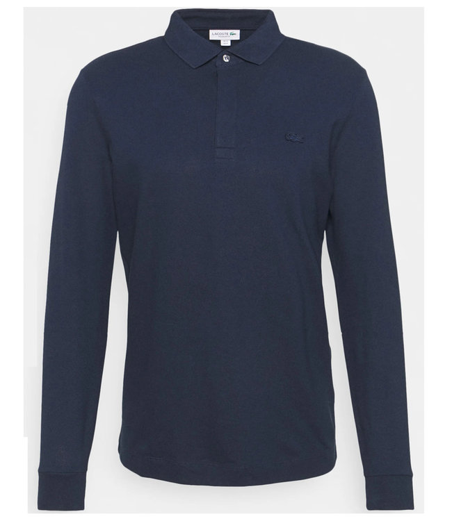 Lacoste PH2481 00 166 Lacoste regular fit donkerblauw polo lange mouw donkerblauw krokodil