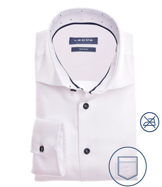 overhemd modern fit wit strijkvrij katoen
