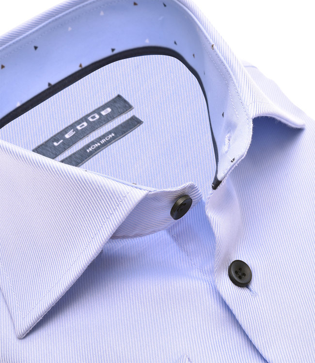 0141360 120-130 strijkvrij overhemd lichtblauw katoen 1knoops wide spread