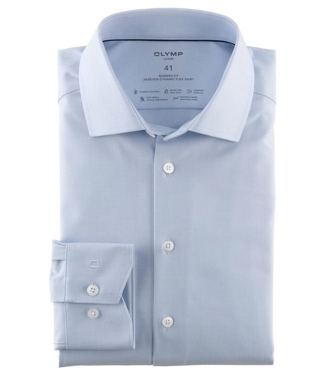 Olymp 1230 24 11 olymp strijkvrij overhemd lichtblauw stretch