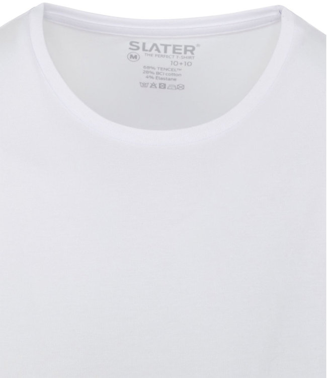 Slater 2022 8100 wit Slater heren t-shirts 2-pack ronde hals stretch