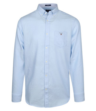 Gant heren overhemd lichtblauw structuur capri blue