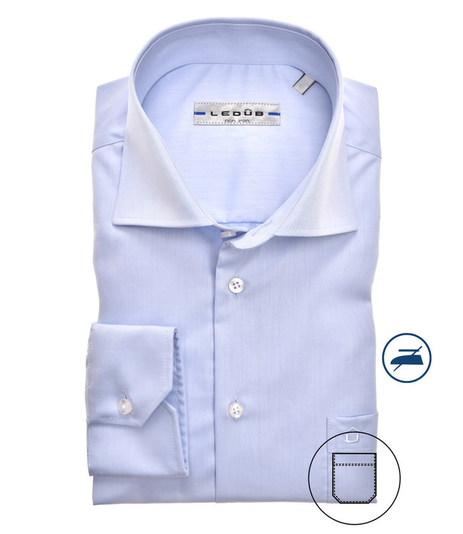 0323508 120 strijkvrij lichtblauw overhemd modern fit wide spread