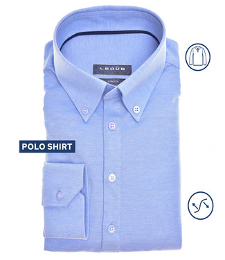jersey lange mouw polo slim fit lichtblauw