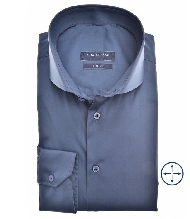 0141354 170 heren overhemd blauw katoen stretch cutaway