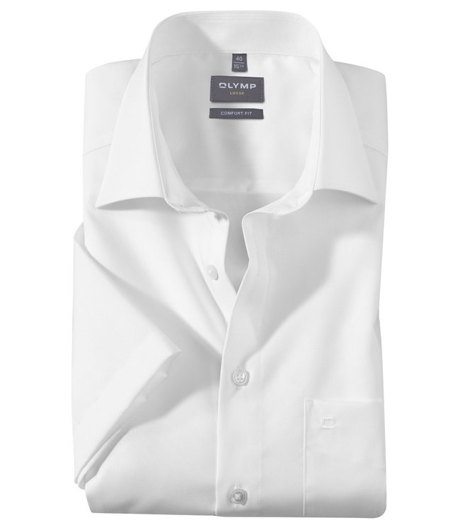 Olymp 0254 12 00 olymp overhemd korte mouw wit strijkvrij comfort fit