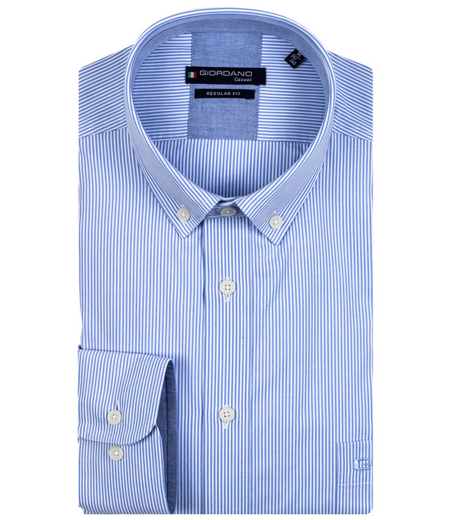 227010-68 heren overhemd lichtblauw-wit fijn streepje