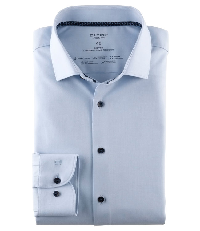 Olymp 2054 34 11  strijkvrij overhemd lichtblauw stretch body fit