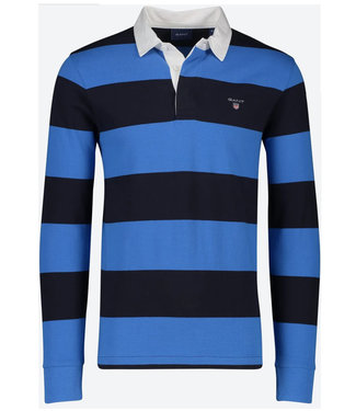 Gant kobaltblauw-donkerblauw heren rugby shirt sweater