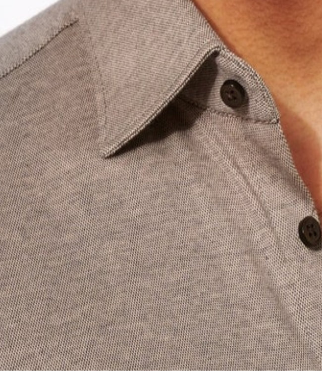 Jersey shirt raglan mouwinzet beige bruin light sand pique jersey overhemd