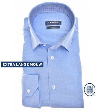 lichtblauw jersey overhemd modern fit mouwlengte 7