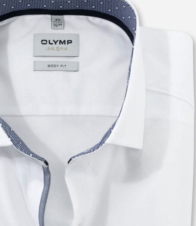 Olymp  2065 24 00 olymp overhemd wit katoen stretch body fit