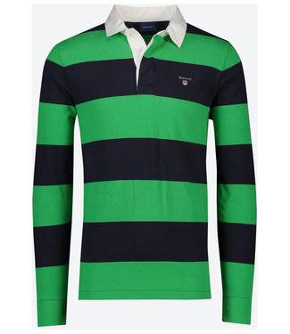 Gant groen-donkerblauw heren rugby shirt sweater