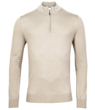 Thomas Maine heren beige kit zipper trui ritsje