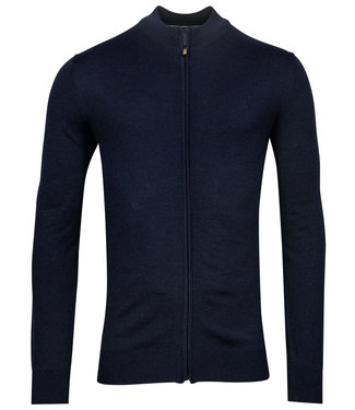 Thomas Maine heren merino wol donkerblauw navy vest met rits