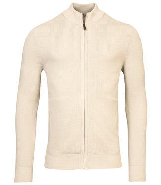 Thomas Maine beige melange vest structuur pima katoen