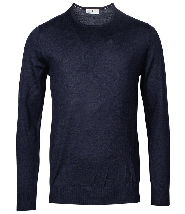Thomas Maine 3182TM100-60 heren donkerblauw ronde hals trui merino wol