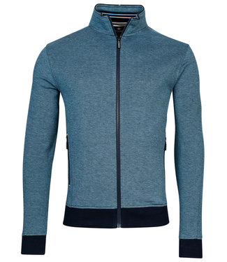 blauw structuur vest zakken en ritsen