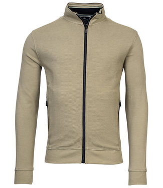 Baileys heren vest donker beige structuur ritsen