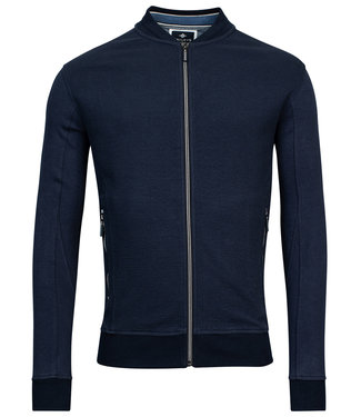 heren vest donkerblauw structuur ritsen