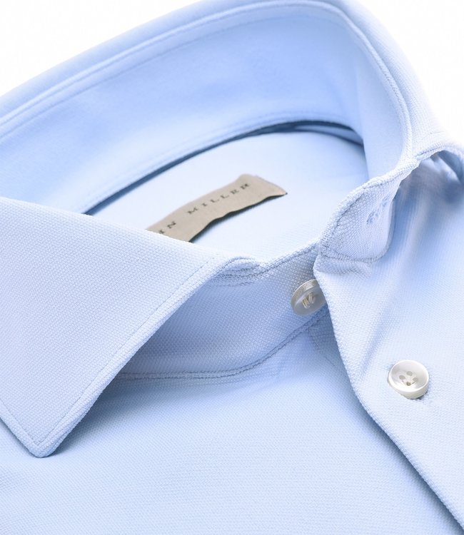 John Miller 5139691 130 lichtblauw structuur heren overhemd hyperstretch