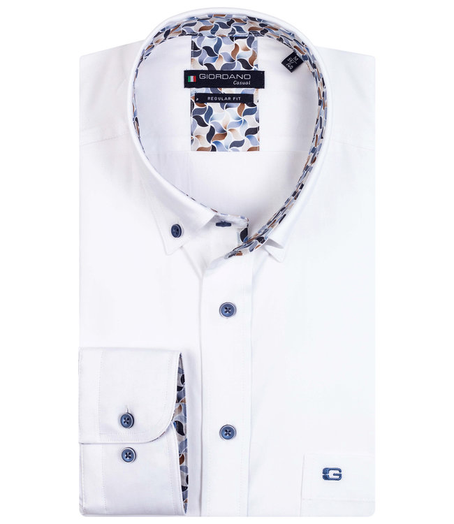 Giordano Regular Fit overhemd wit white button down